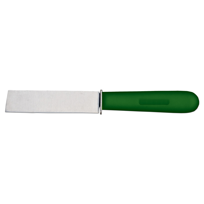 Omcan Cut-Off Knife with Guard and Green Handle