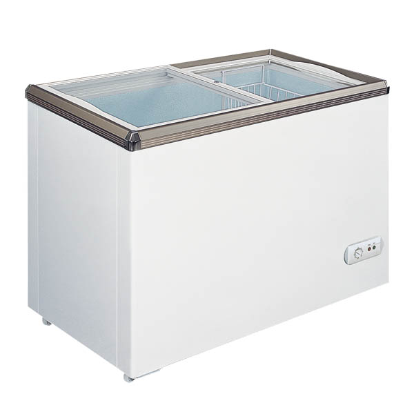 Omcan Two (2) Door Ice Cream Display Chest Freezer with Flat Glass Top, ( )