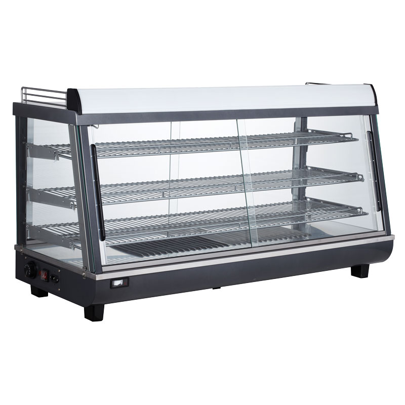 Omcan Display Warmer, 3 Shelves, Sliding Doors, Self/Full-Service, . ( ) capacity