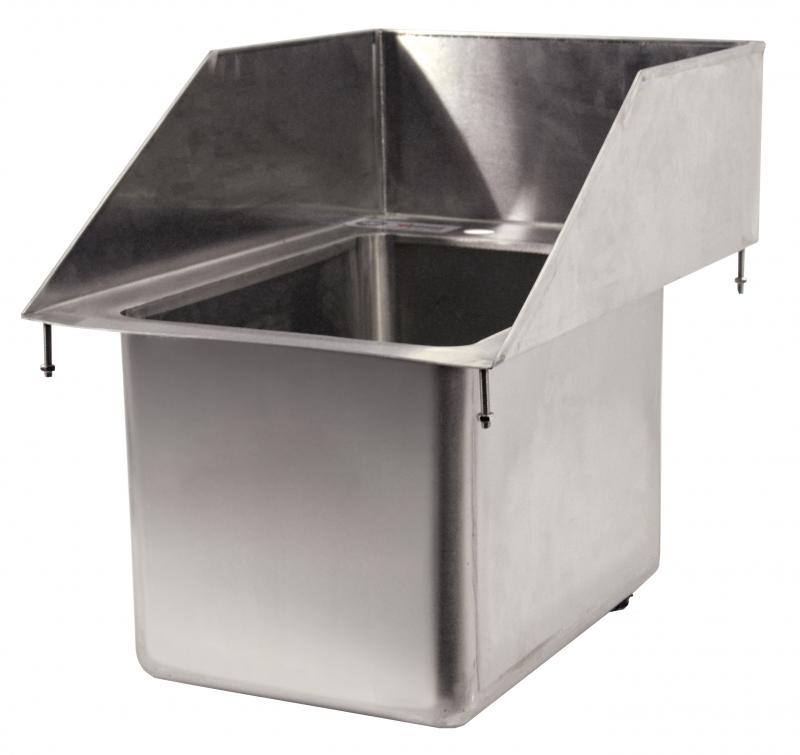Omcan Stainless Steel Single Drop in Sink with Left-Back-Right Splash