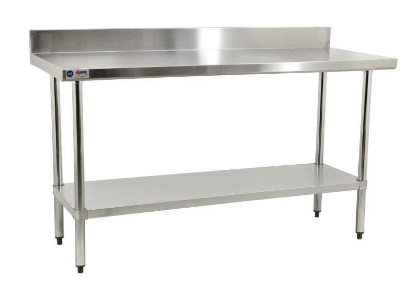 Omcan Elite Series Stainless Steel Worktable with Backsplash