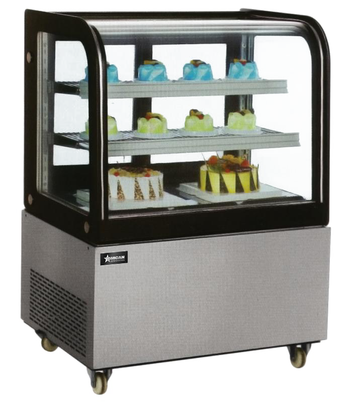 Omcan Two (2) Shelf Curved Edge Refrigerated Floor Display Case, . ( )