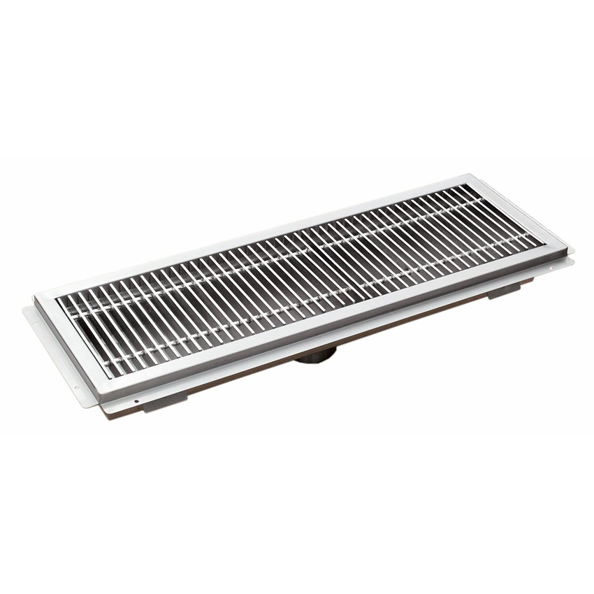 Omcan Stainless Steel Floor Trough with Grating, 14 Gauge