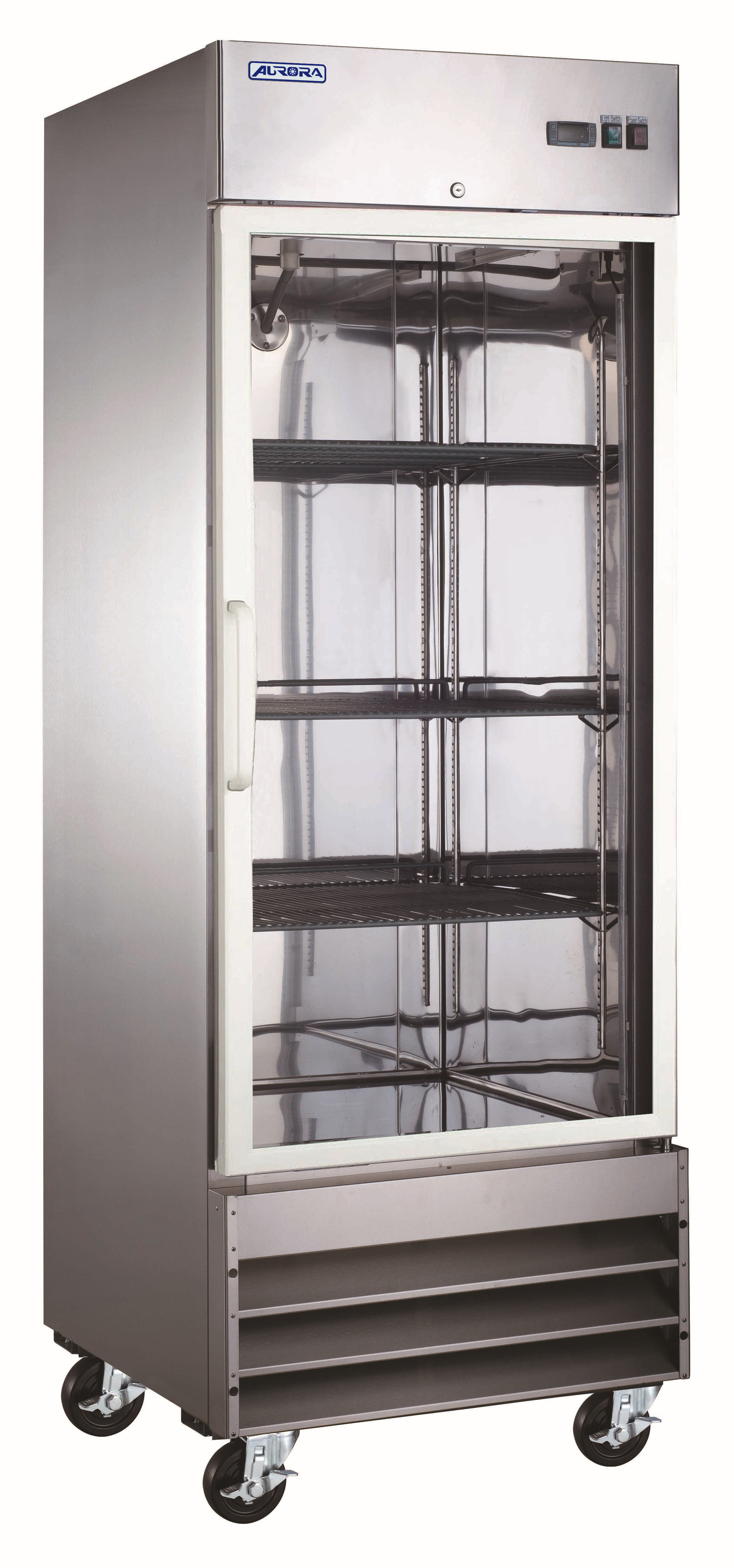 Omcan Aurora Reach-In Stainless Steel Refrigerator with Glass Door