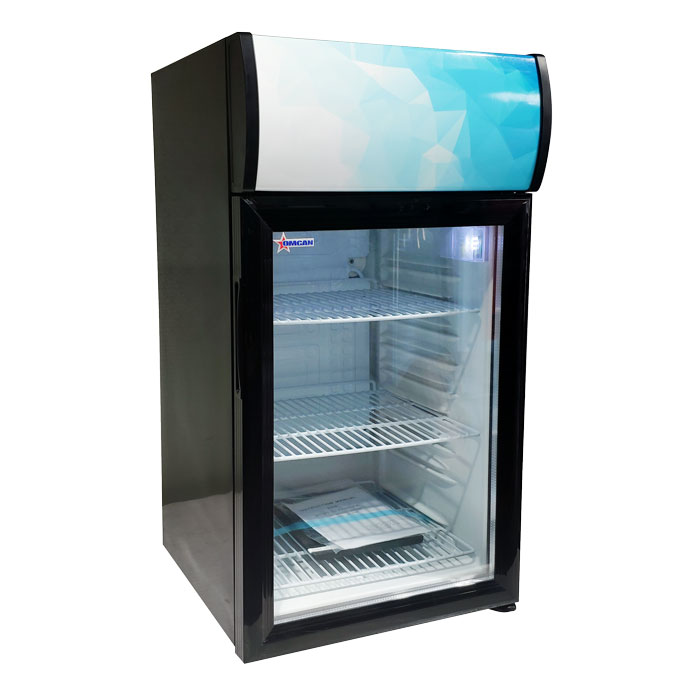 Omcan One (1) Glass Door Countertop Display Refrigerator, . ( ), Black