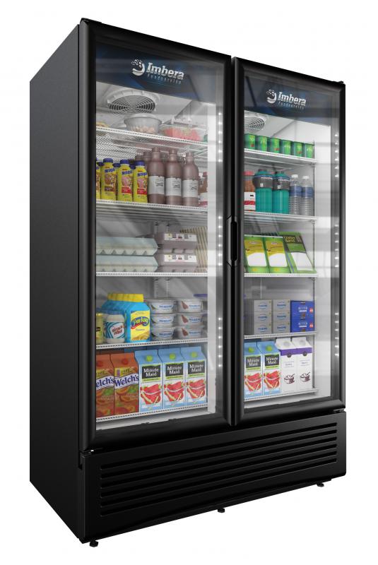 Imbera Two (2) Glass Door Refrigerator, . ( ), Black