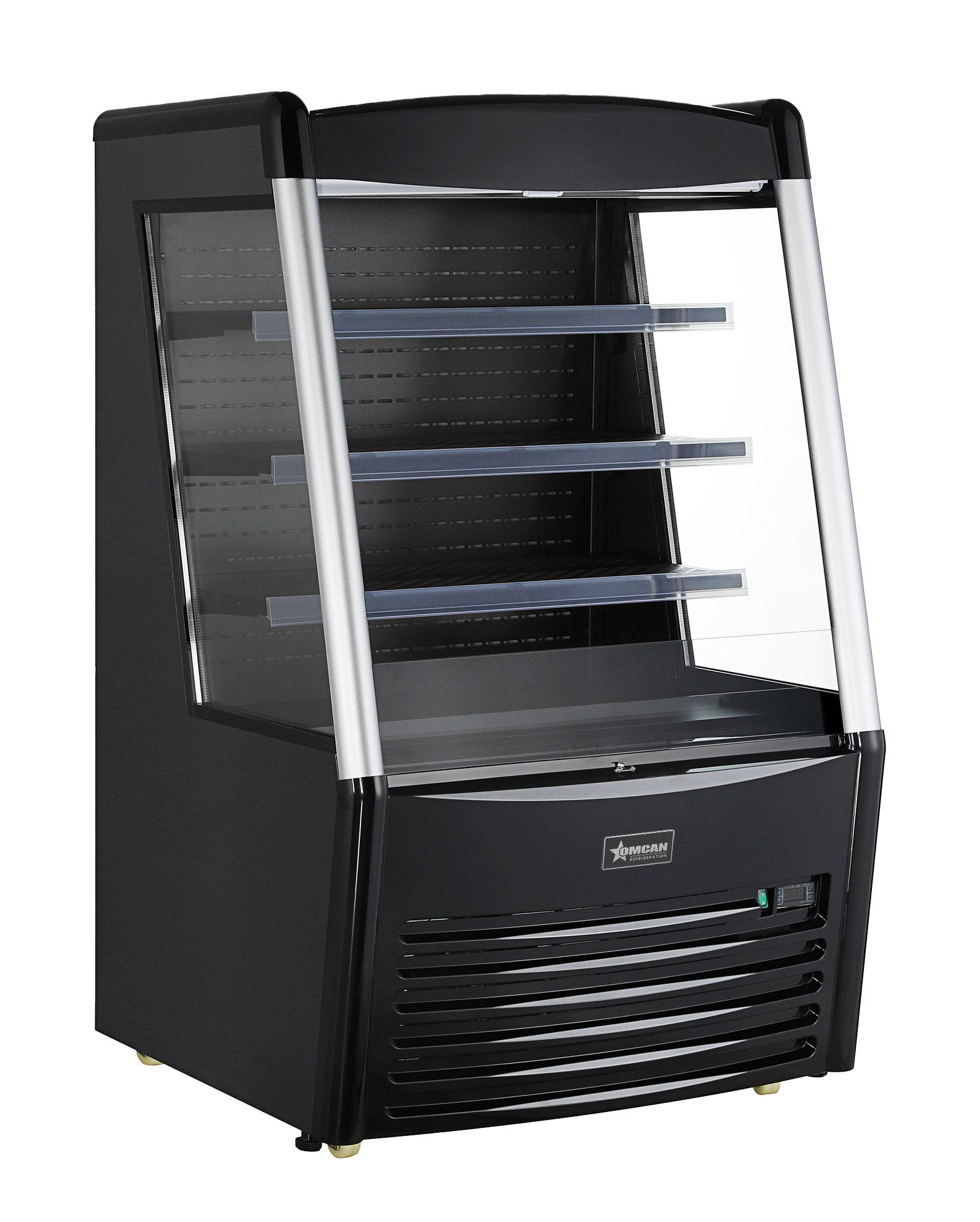 Omcan Three (3) Shelf Grab-and-Go Open Refrigerated Self-Serve Display Case, . ( ), Black