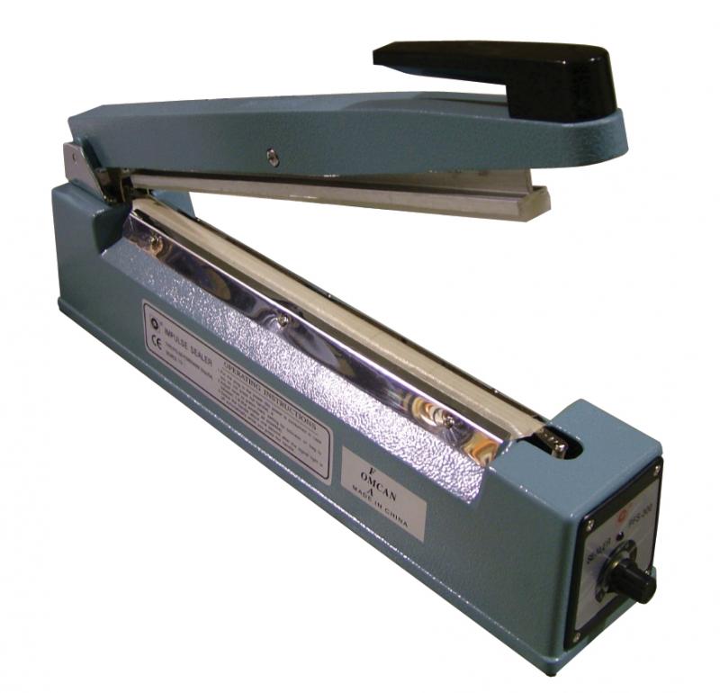 Omcan Portable Impulse Sealer with seal bar and 2 mm seal width
