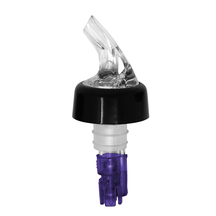 Omcan 1 1/ Clear Spout / Tail Measured Liquor Pourer with Collar – 12/Pack
