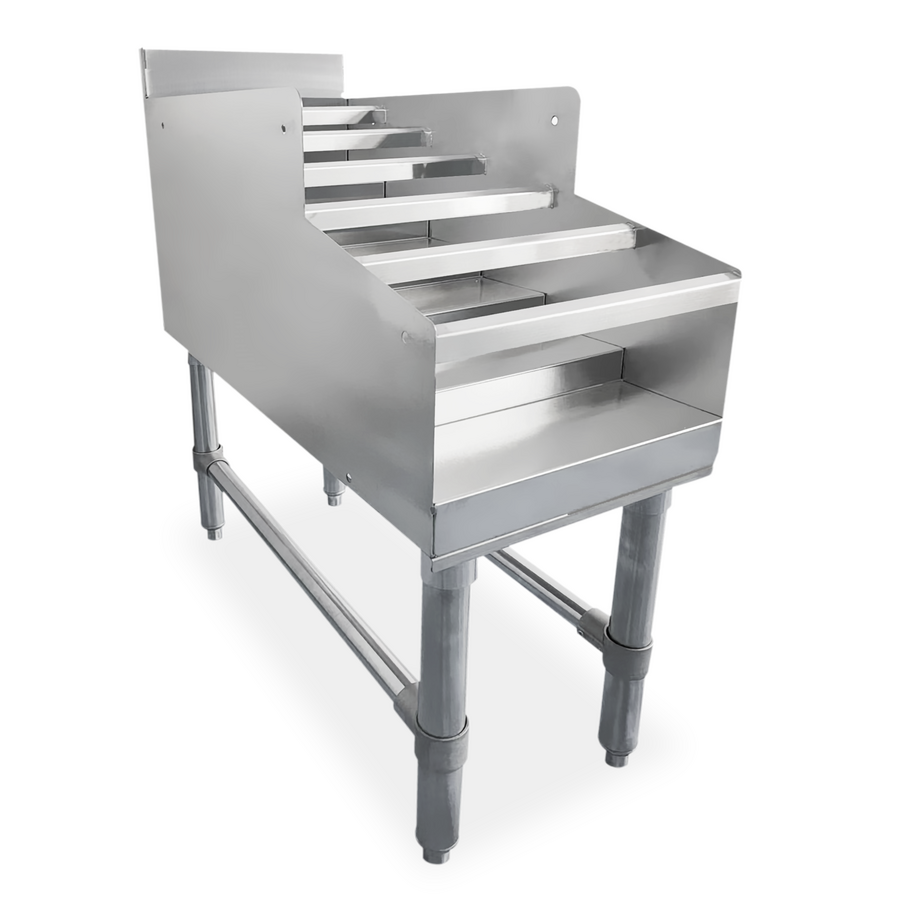 Omcan Stainless Steel Liquor Display Rack with Backsplash