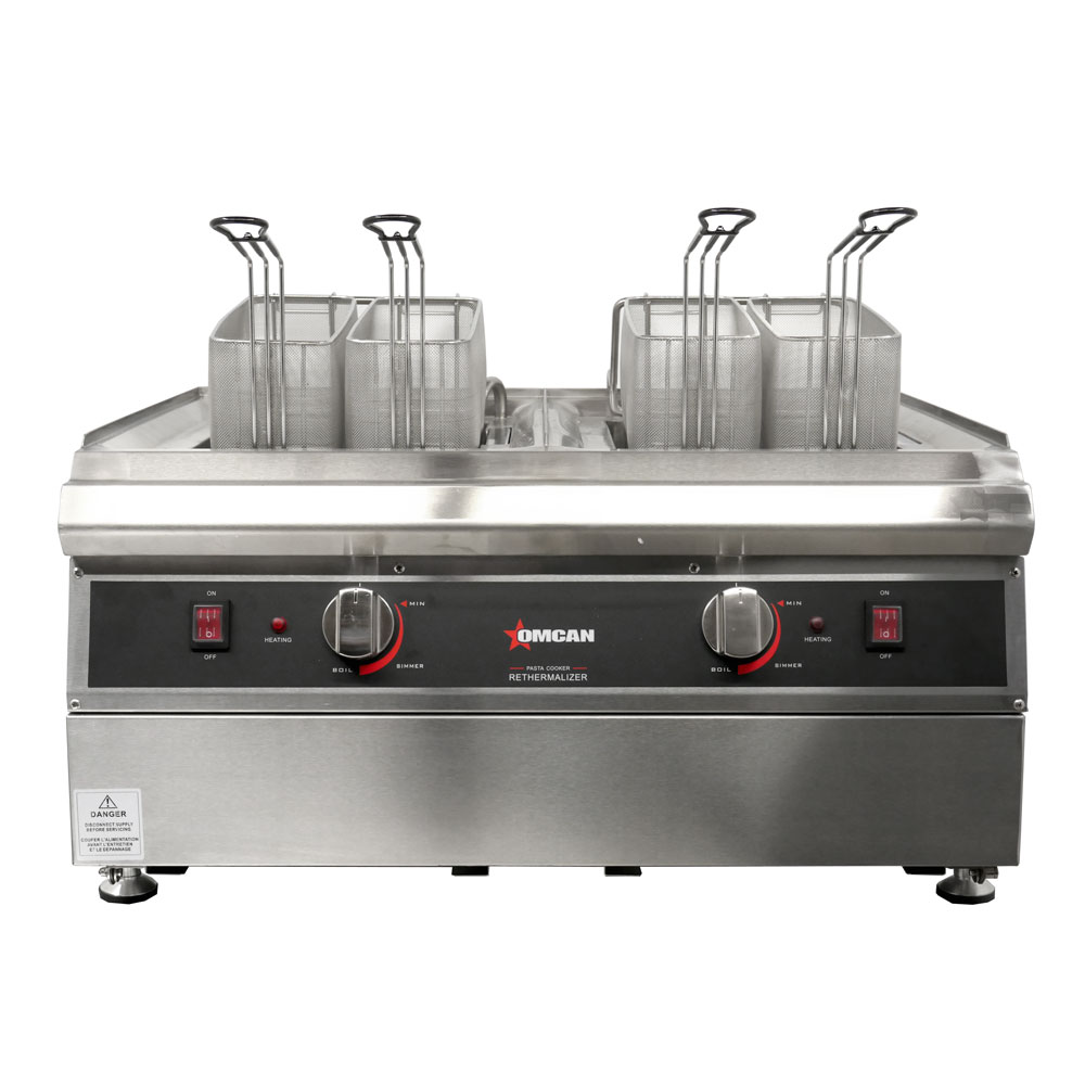 Omcan 2 lon ( ) Double Tank Electric Countertop Pasta Cooker ( )