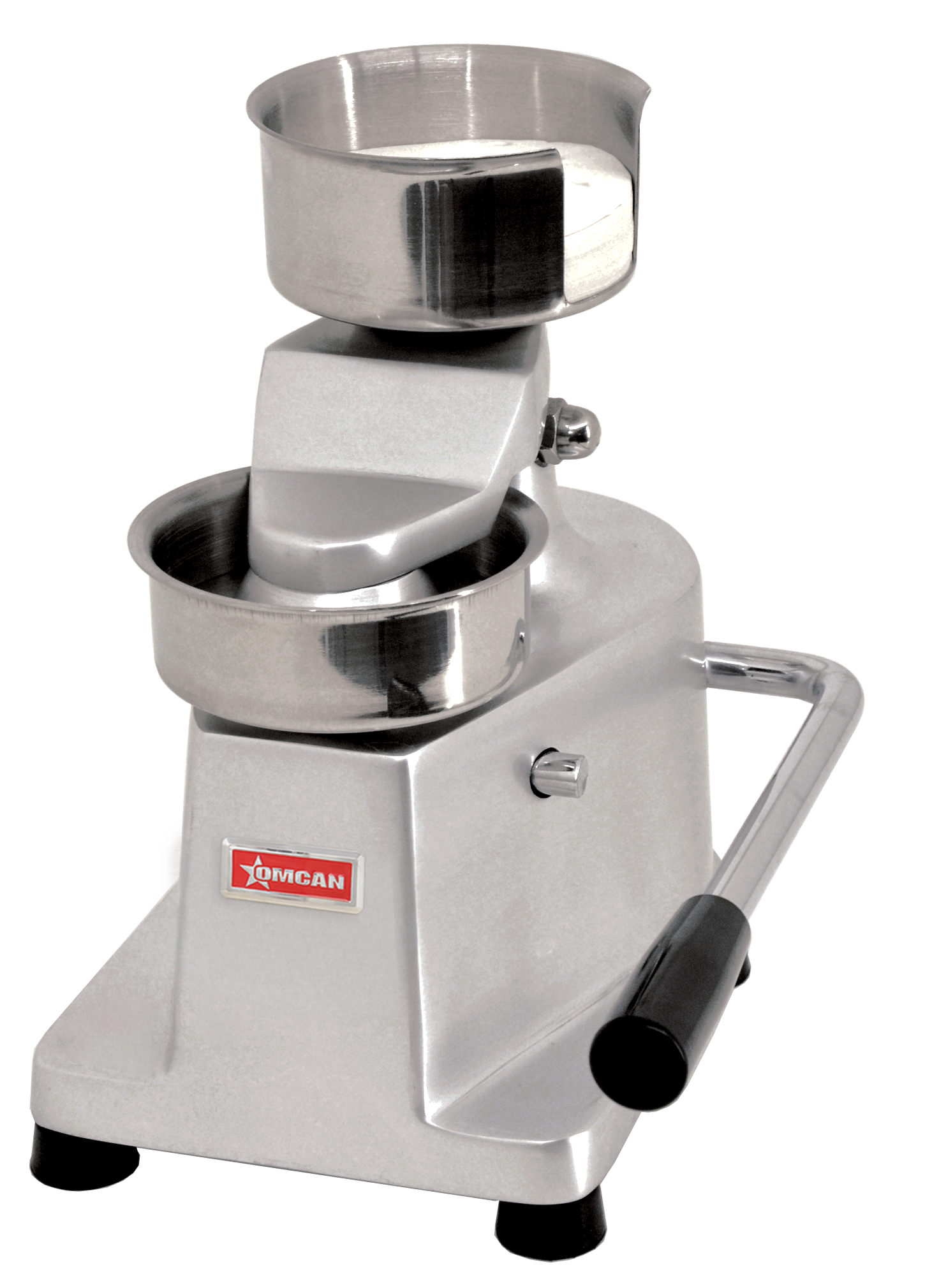Omcan Top-Down Press Patty Maker with Rear-Mounted Paper Holder with Diameter