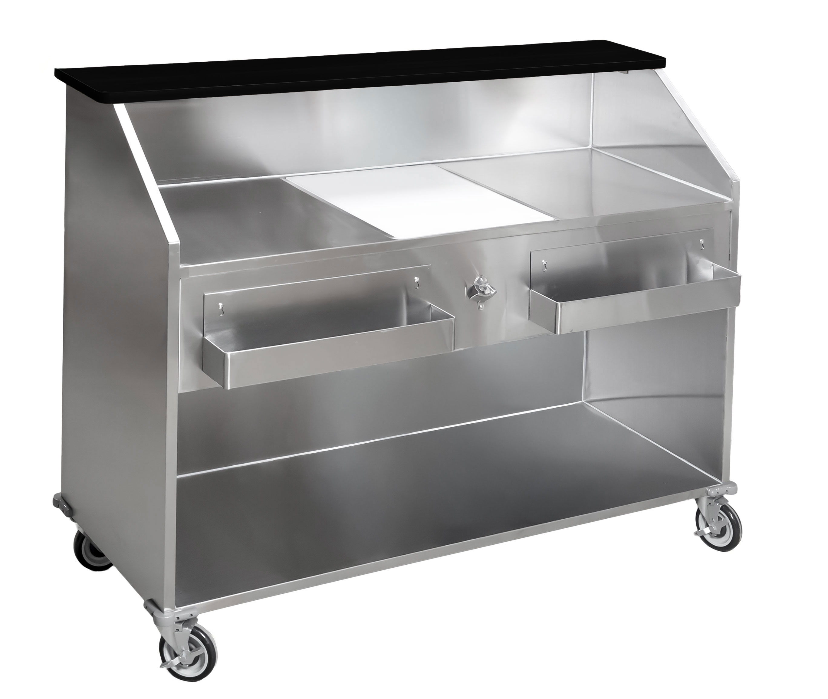 Omcan Portable Bar with Open Bottom, Ice Bin, Shut-off Valve and Speed Rails