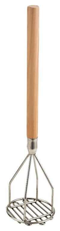 Omcan Round Potato Masher with Wooden Handle