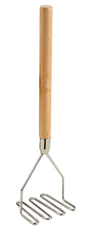 Omcan Square Potato Masher with Wooden Handle
