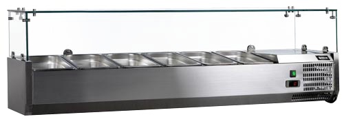 Omcan Refrigerated Topping Rail with Glass Guard