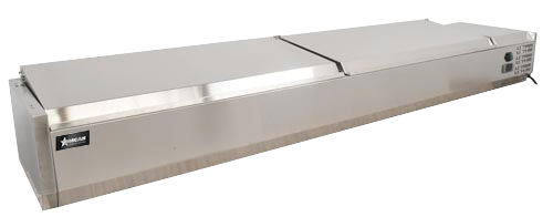 Omcan Refrigerated Topping Rail with Stainless Steel Cover Omcan Refrigerated Topping Rail with Stainless Steel Cover - 2