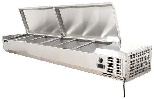Omcan Refrigerated Topping Rail with Stainless Steel Cover Omcan Refrigerated Topping Rail with Stainless Steel Cover