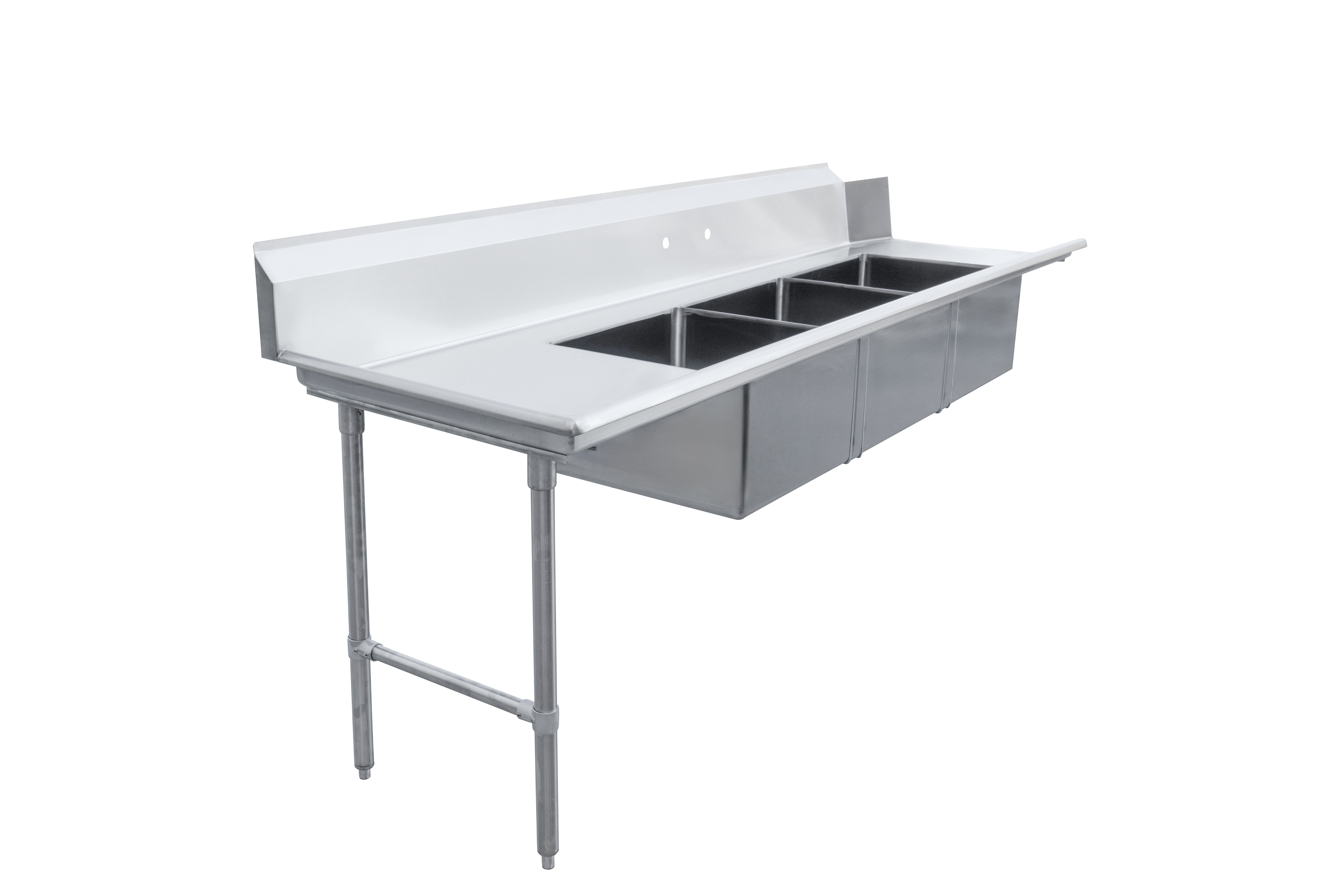 Omcan Left Side Soiled Dish Table with Three Sinks