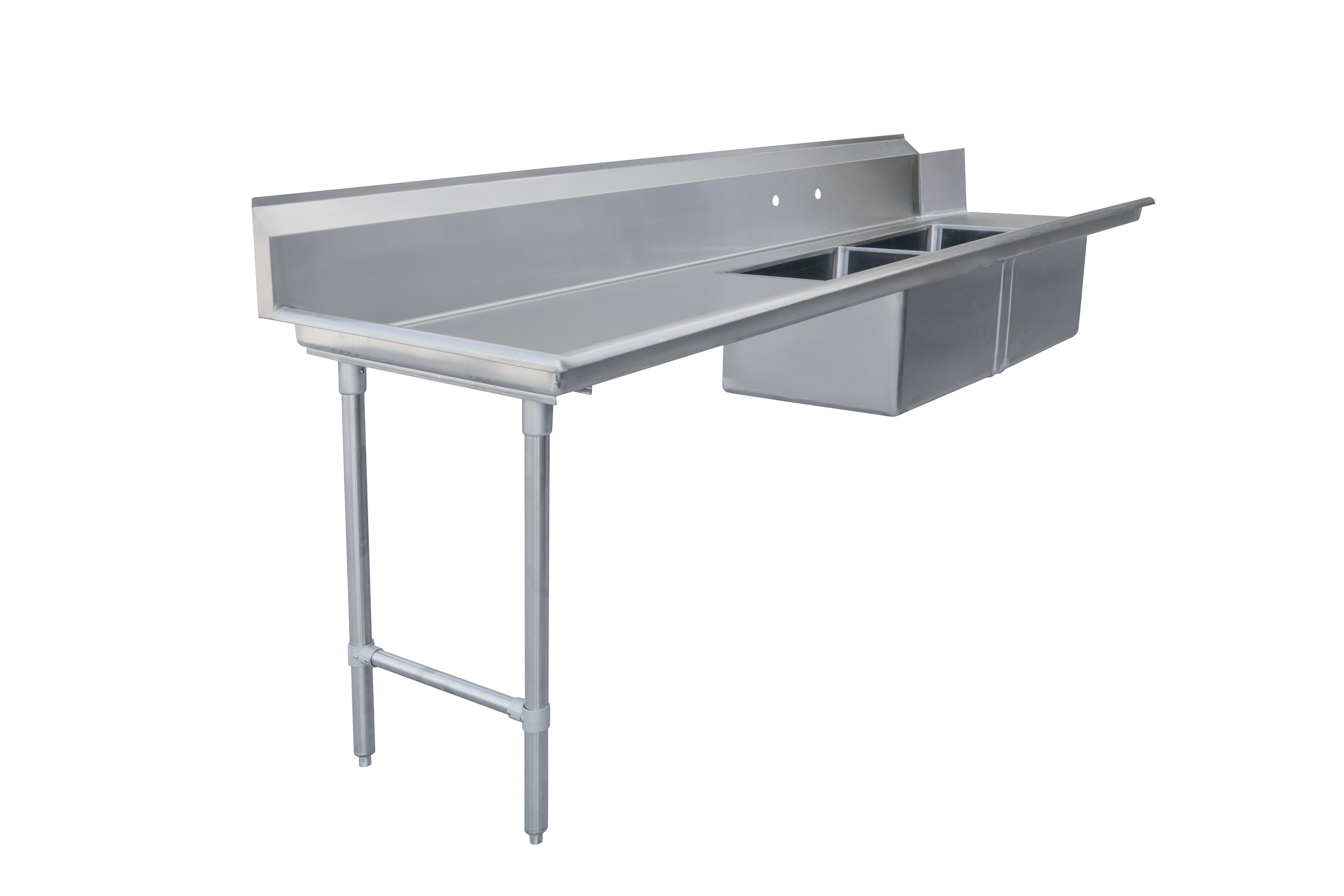 Omcan Left Side Soiled Dish Table with Two Sinks