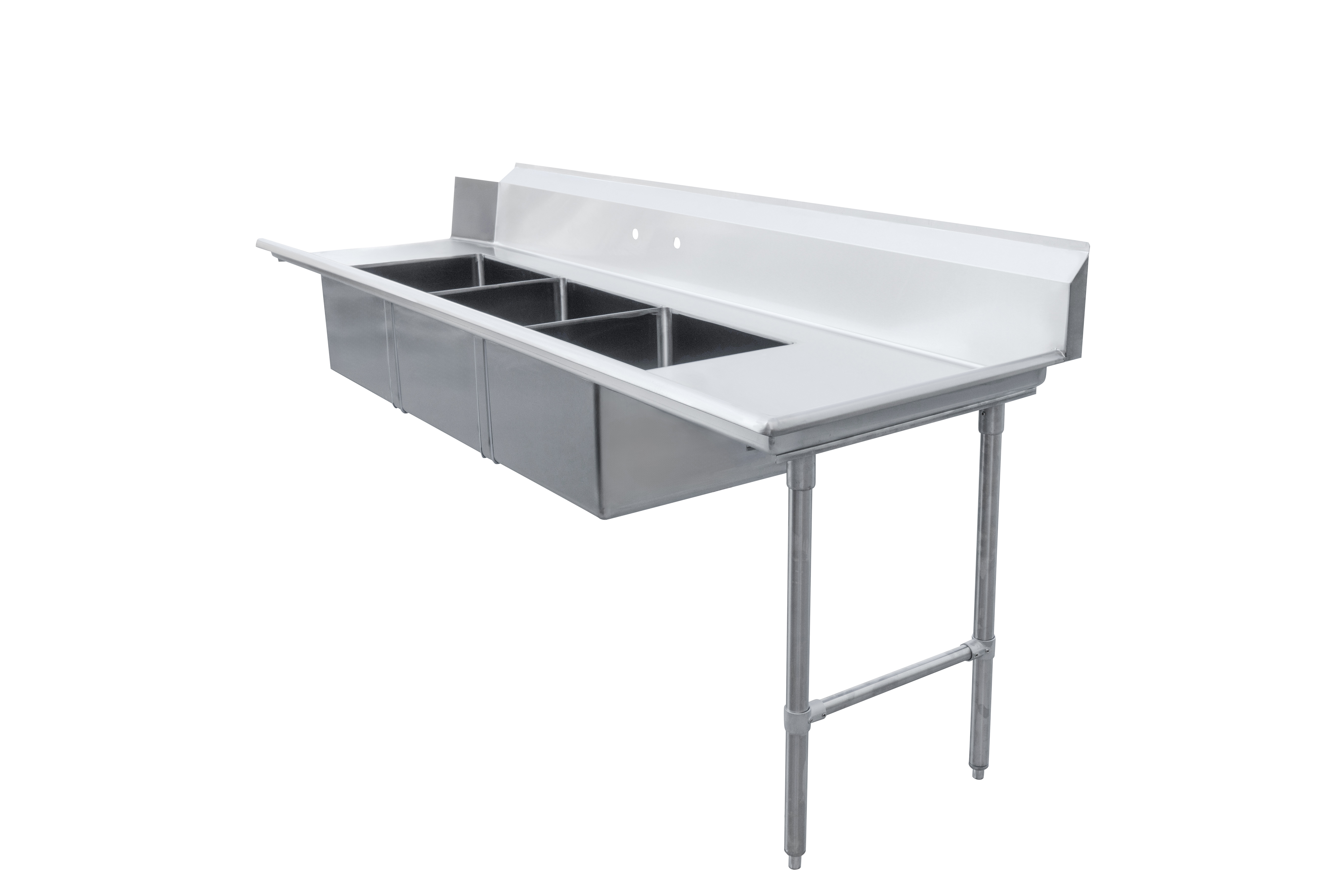Omcan Right Side Soiled Dish Table with Three Sinks