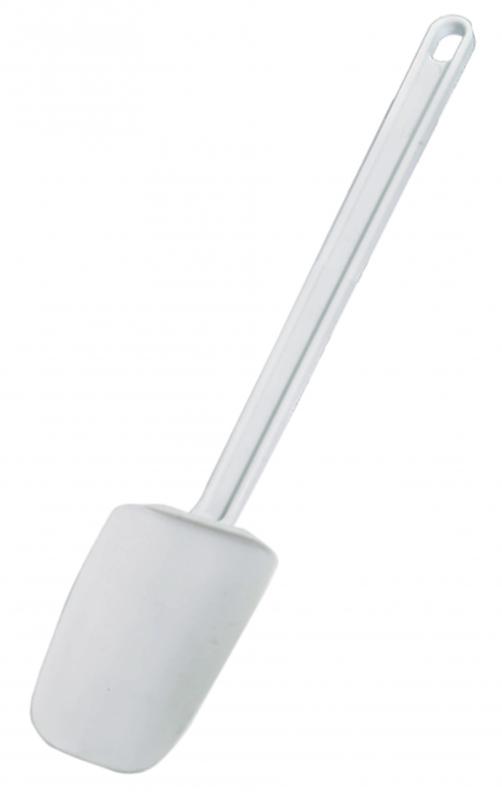 Omcan White Rubber Spoonula with Plastic Handle