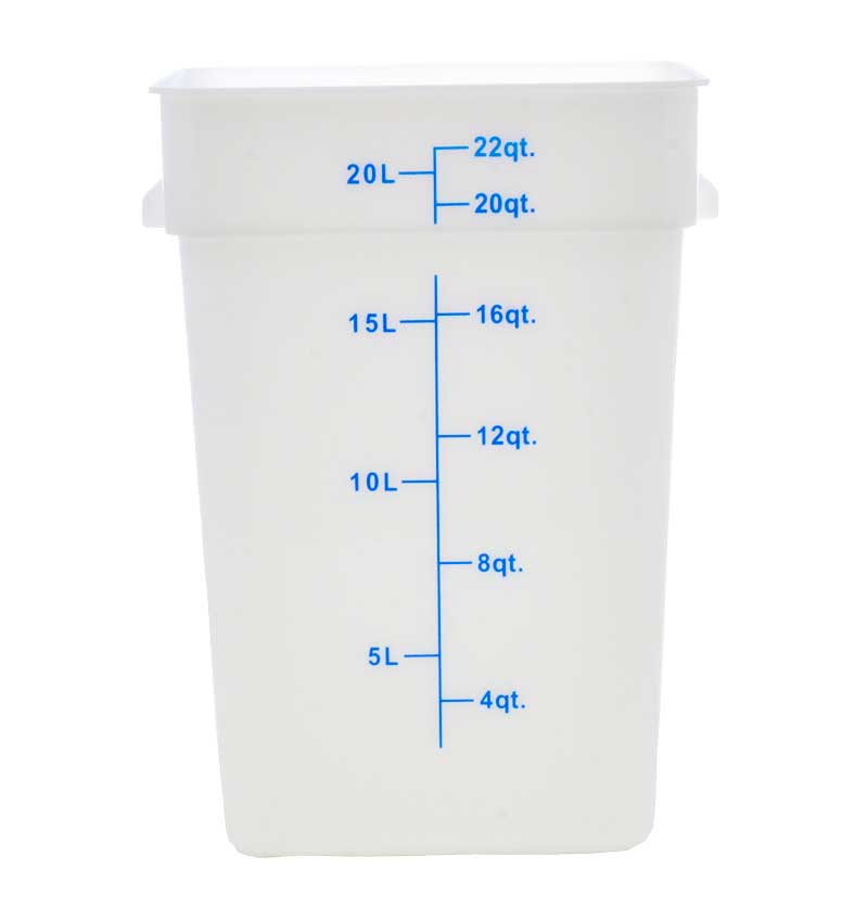 Omcan Polypropylene White Square Food Storage Container