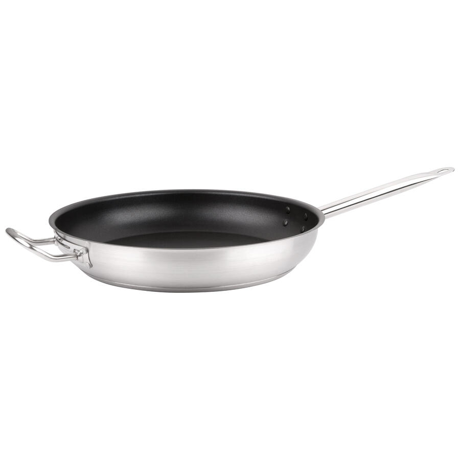 Omcan Non-stick Stainless Steel Fry Pan with Help Handle
