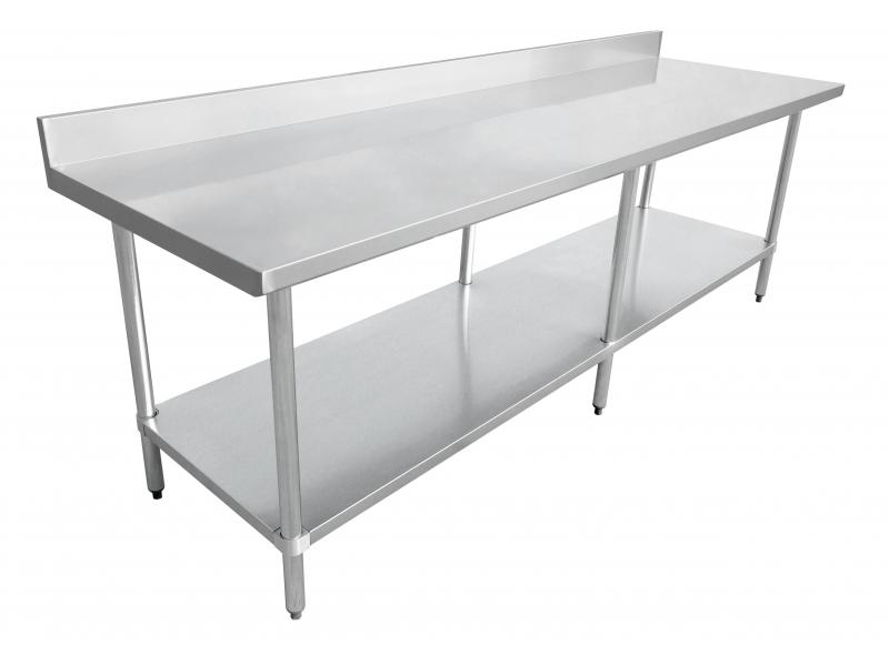 Omcan Stainless Steel Work Table with Backsplash