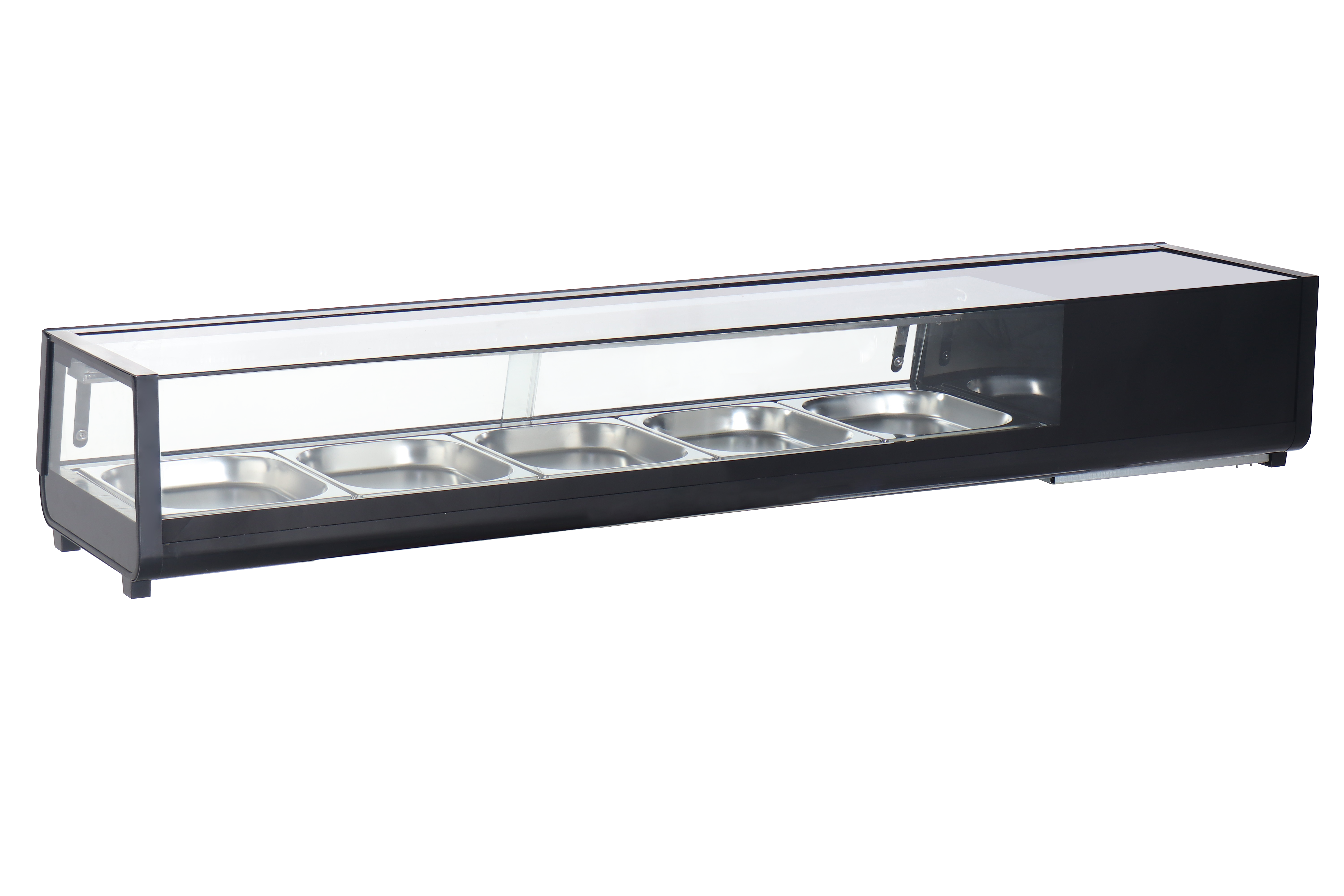 Omcan Refrigerated Flat Glass Sushi Display Case, . ( ), Black