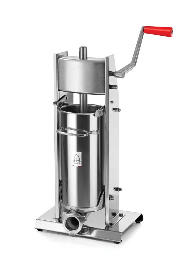 Omcan Trento Tre-Spade All Stainless Steel Vertical Two-Speed Gear-Driven Manual Sausage Stuffer with . capacity