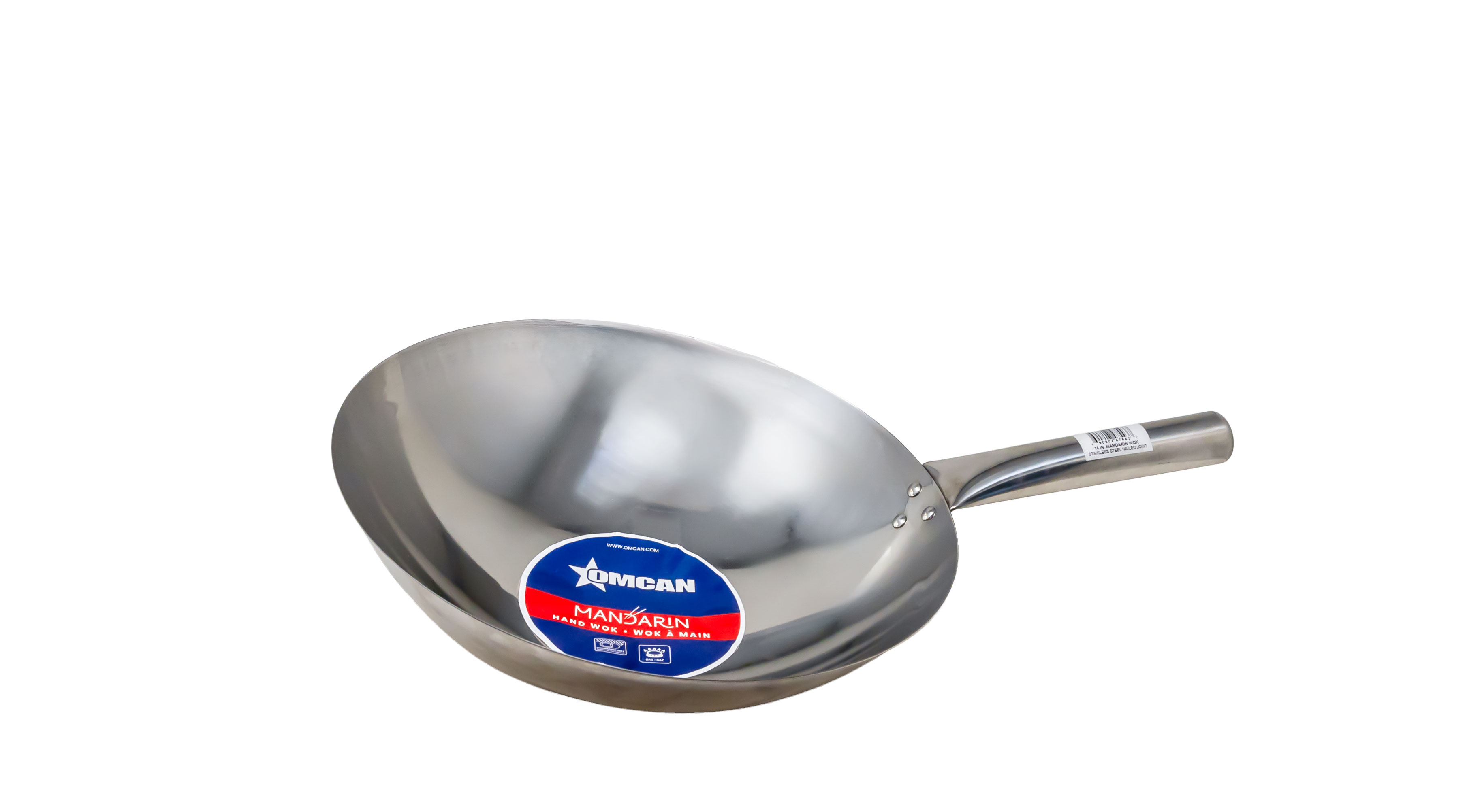 Omcan Mandarin Wok Stainless Steel, Nailed Joint Omcan Mandarin Wok Stainless Steel, Nailed Joint - 2