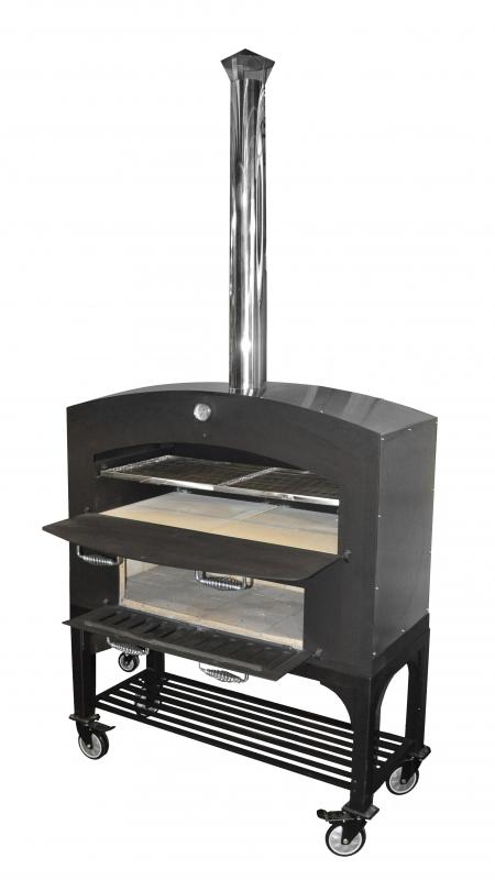 Omcan Outdoor Wood Burning Oven with Stainless Steel Oven Shelf