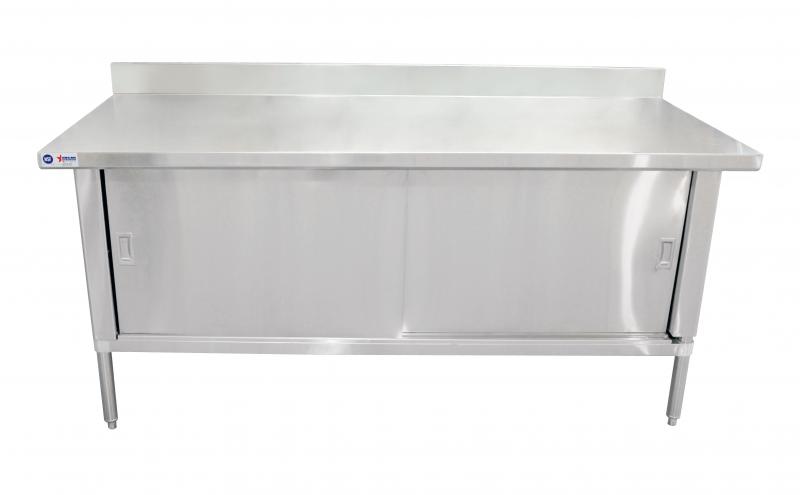Omcan 304 Stainless Steel Knock-down Worktable with Backsplash