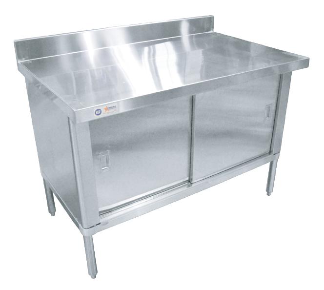 Omcan 430 Stainless Steel Knock-down Worktable with Backsplash – Flush Edge