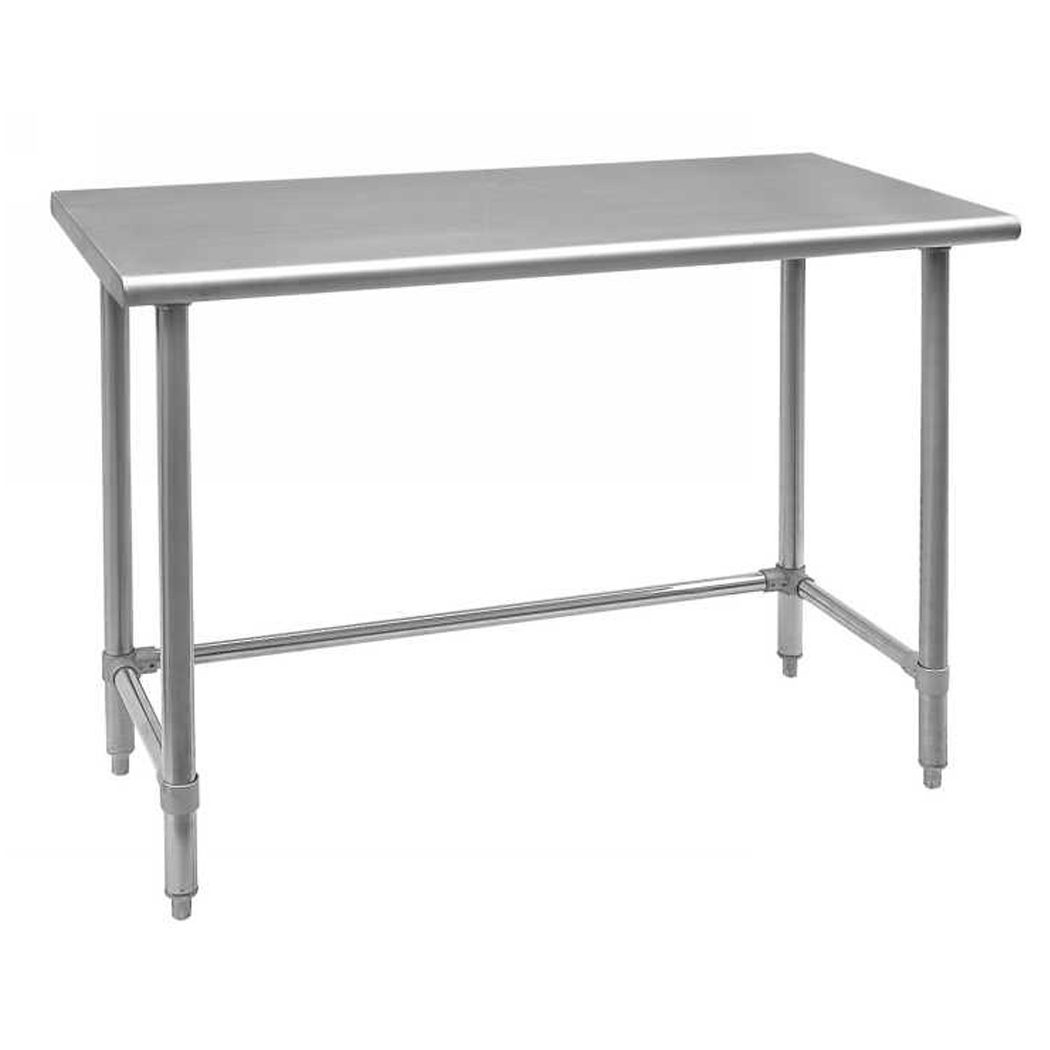 Omcan Stainless Steel Worktable with Leg Brace and Open Base