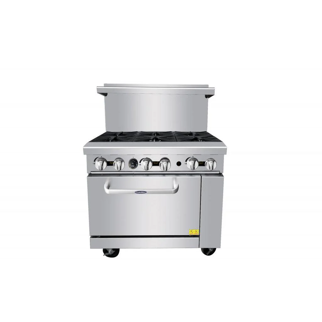 Atosa AGR-6B 36" Gas 6-Burner Range - 219,000 BTU
