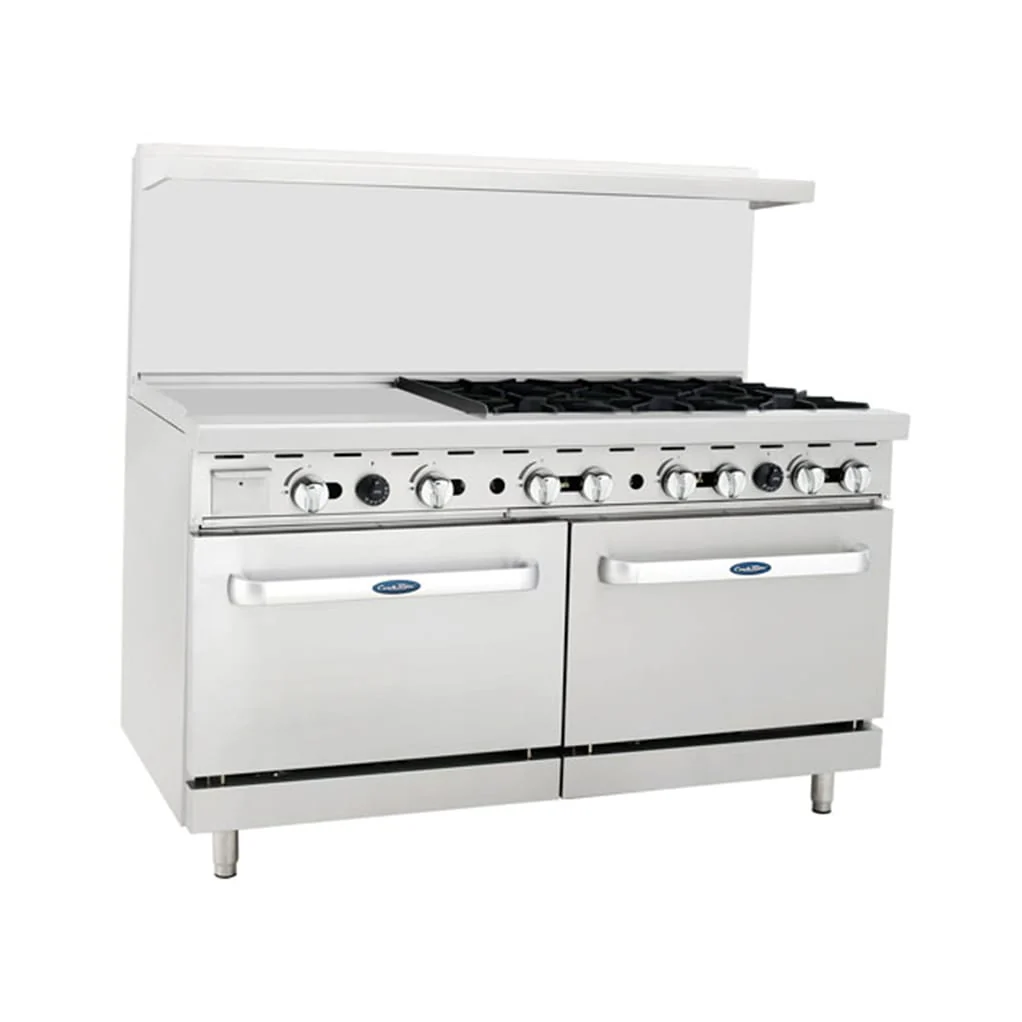 Atosa AGR-6B24GL 60" Natural Gas/Propane 6 Burners with 24" Griddle(Left) Stove Top Range