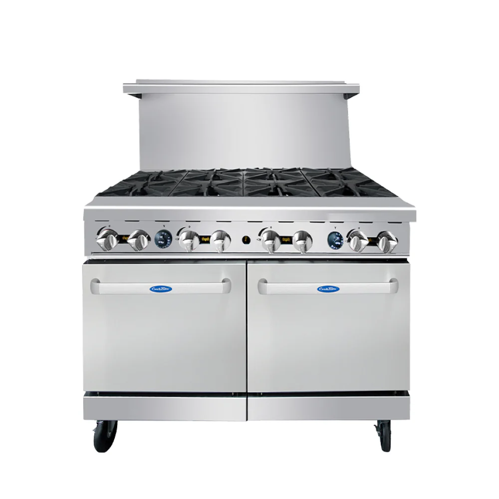 Atosa AGR-8B 48" Gas 8-Burner Range with 2 Standard Ovens - 256,000 BTU