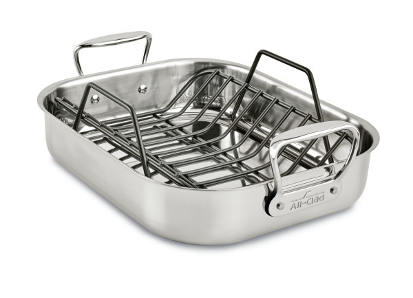 All-Clad - 14" x 11" Petite Stainless Roaster with Rack