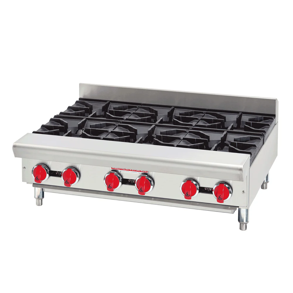 American Range ARSHP-48-8 48" Natural Gas 8-Burner Countertop Hot Plate - 256,000 BTU