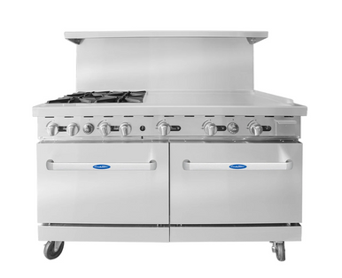Atosa - 60" Natural Gas Range w/ Open Burners & Right Griddle - AGR-4B36GR-NG Atosa - 60" Natural Gas Range w/ Open Burners & Right Griddle - AGR-4B36GR-NG - Image 2