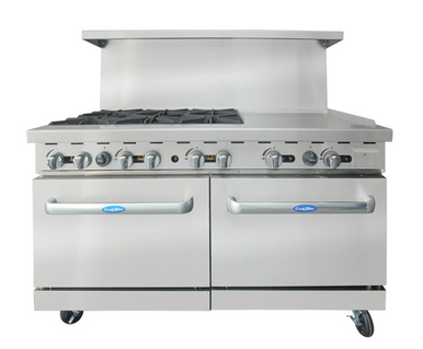 Atosa - 60" Liquid Propane Range w/ Open Burners & Right Griddle - AGR-6B24GR-LP Atosa - 60" Liquid Propane Range w/ Open Burners & Right Griddle - AGR-6B24GR-LP - Image 2