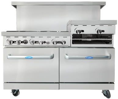 Atosa - 60" Liquid Propane Range w/ Open Burners & Raised Right Griddle/Broiler - AGR-6B24RGB-LP Atosa - 60" Liquid Propane Range w/ Open Burners & Raised Right Griddle/Broiler - AGR-6B24RGB-LP - Image 2