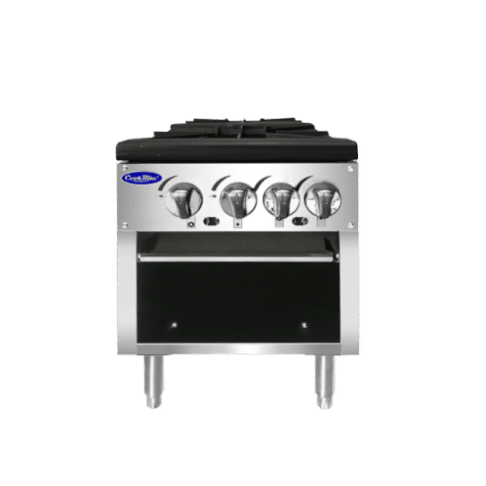 Atosa ATSP-18-2 18" Gas 4-Burner Double Stock Pot Stove with Standard Height - 160,000 BTU