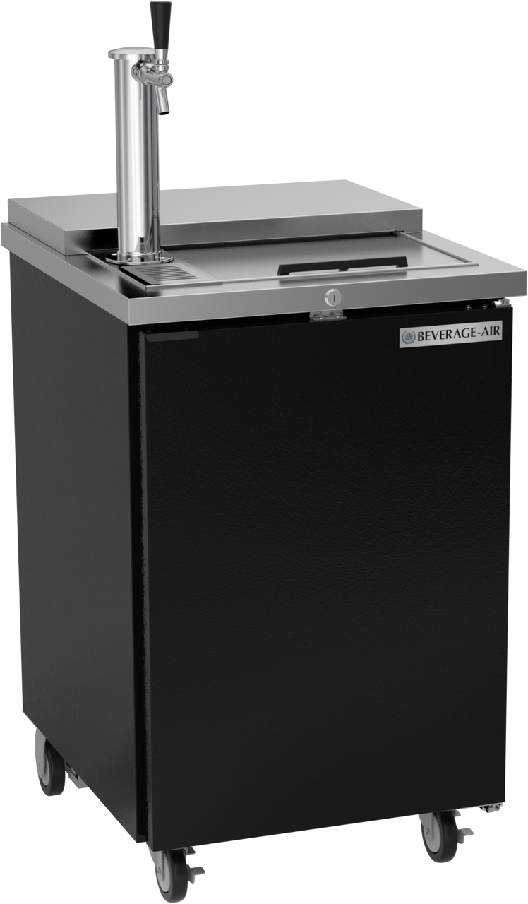Beverage-Air - 24" Black Mobile Kegerator w/ Club Top - BM23HC-C-B