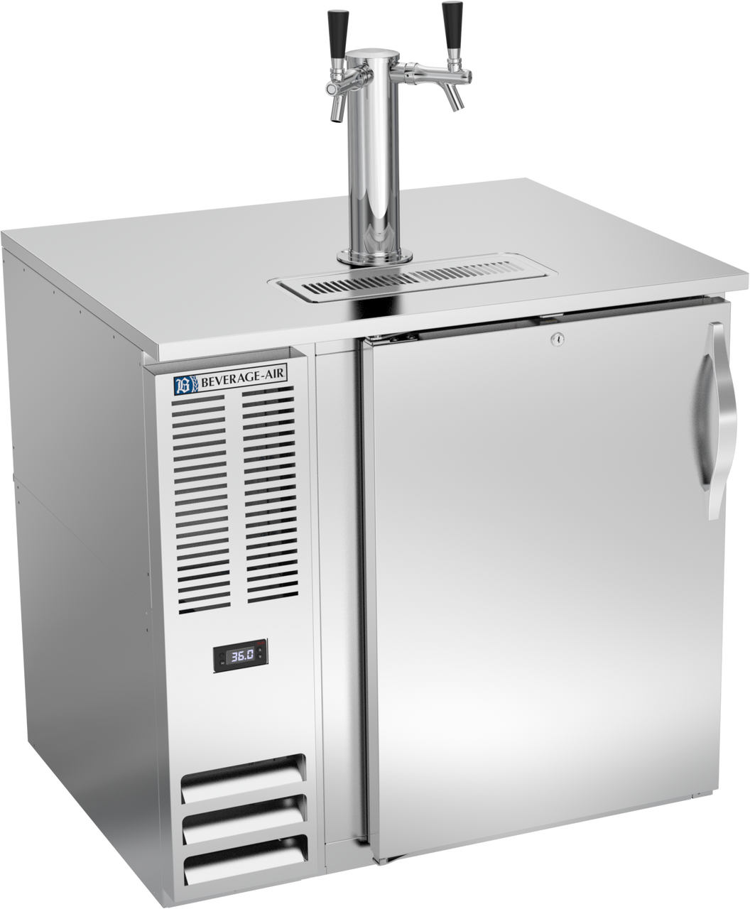 Beverage-Air - 36" Stainless Steel Double Tap Kegerator - DD36HC-S