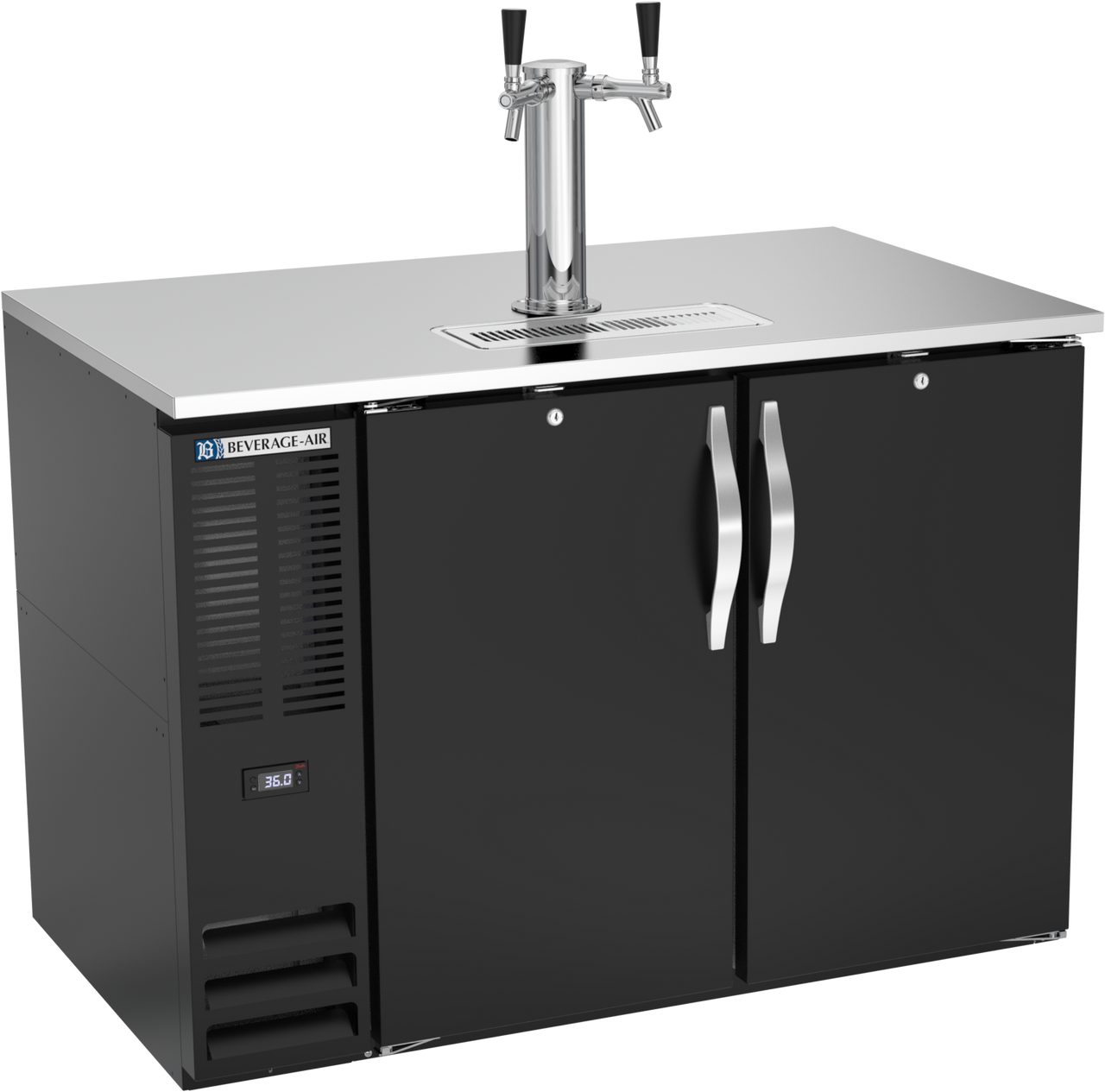 Beverage-Air - 48" Black Double Tap Kegerator - DD48HC-B