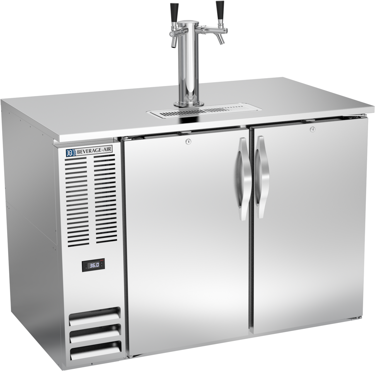 Beverage-Air - 48" Stainless Steel Double Tap Kegerator - DD48HC-S