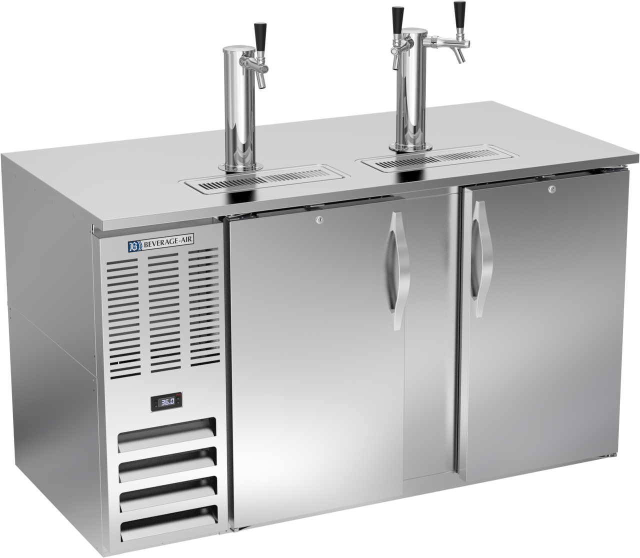 Beverage-Air - 58" Stainless Steel Two Tower Kegerator w/ 3 Taps - DD58HC-S